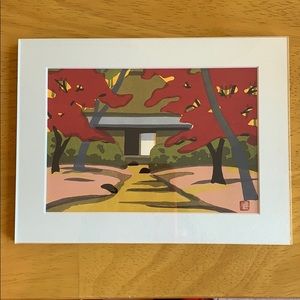 Japanese woodblock print made in Japan Autumn Fall